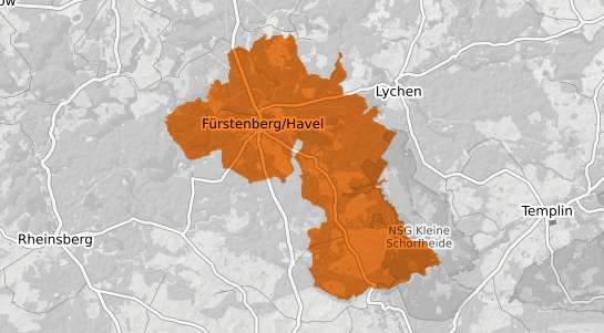 Mietspiegelkarte F&uuml;rstenberg Havel